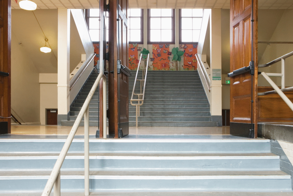 university staircase