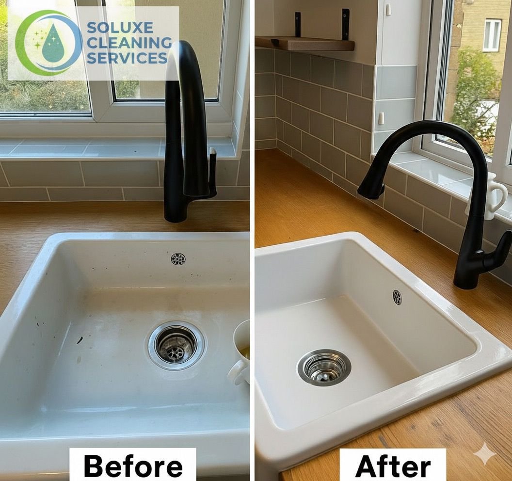 Before and after intensive cleaning of a London property
